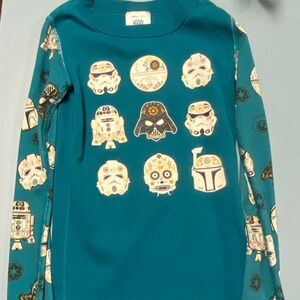 Girls US 10, 140 Hanna Andersson Star Wars GLOW IN THE DARK Pajamas Shirt 2488